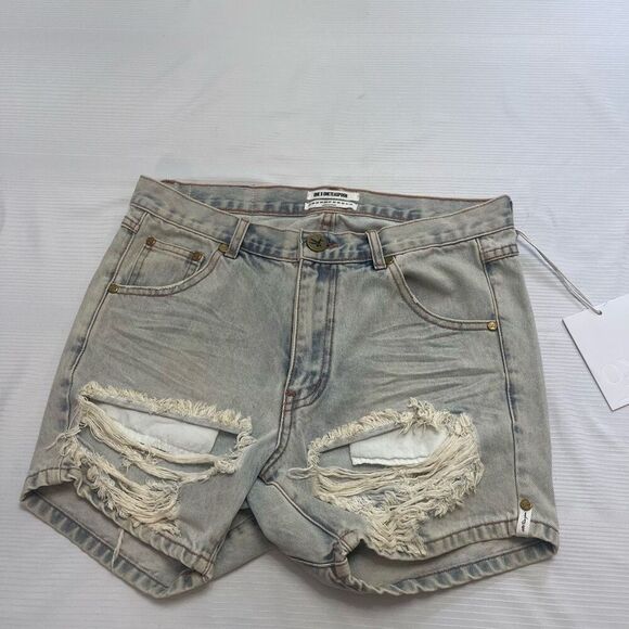 NWT One X One Teaspoon Destroyed Denim Diamonde Hustlers Shorts Size 26 New - Picture 1 of 11